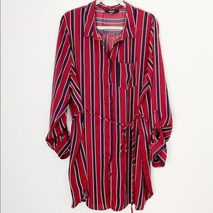 Plus Size Forever 21 Striped Shirt Dress 3X